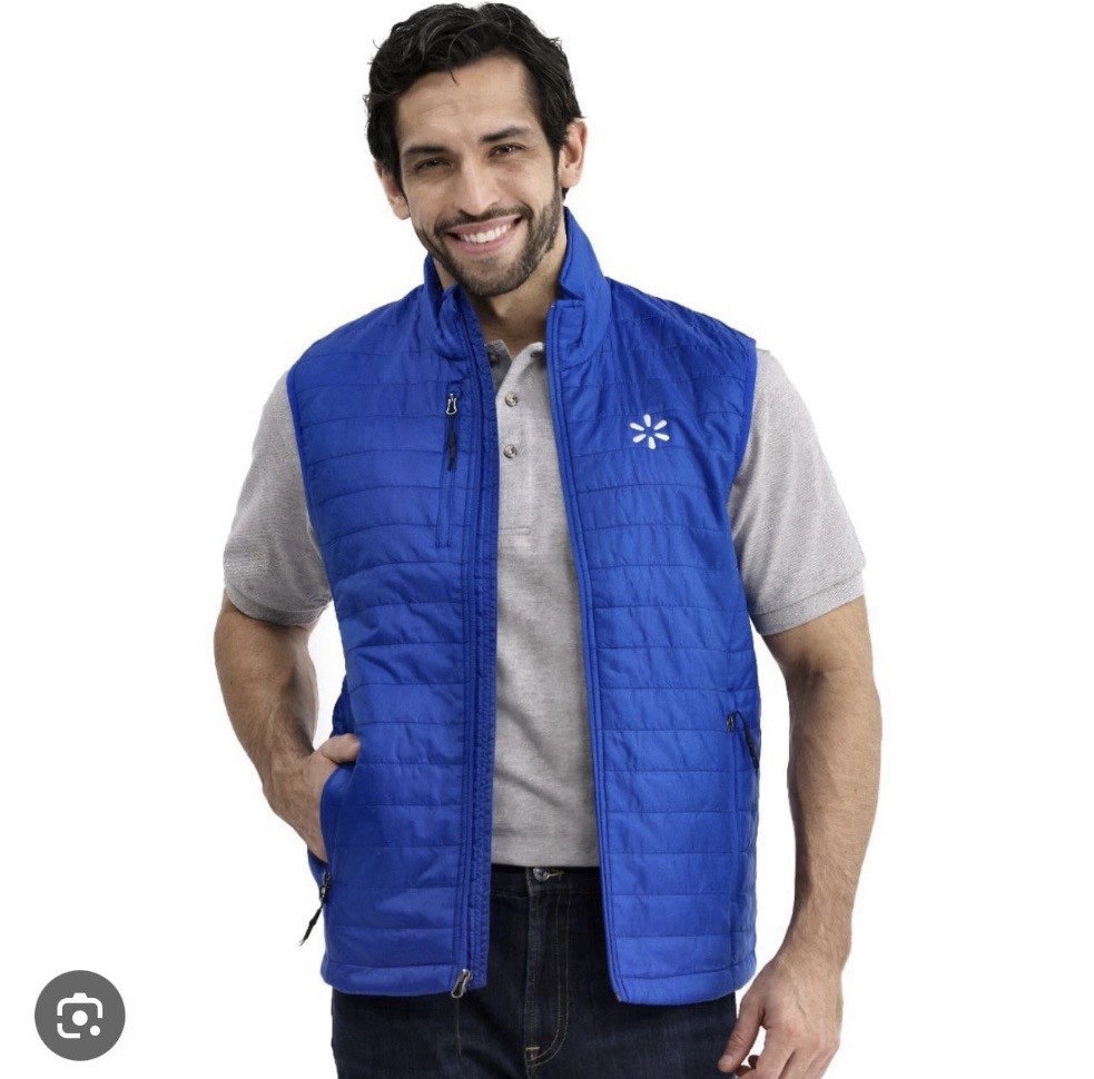 Unisex Blue Quilted Full Zip Vest Wal-Mart Size : Small