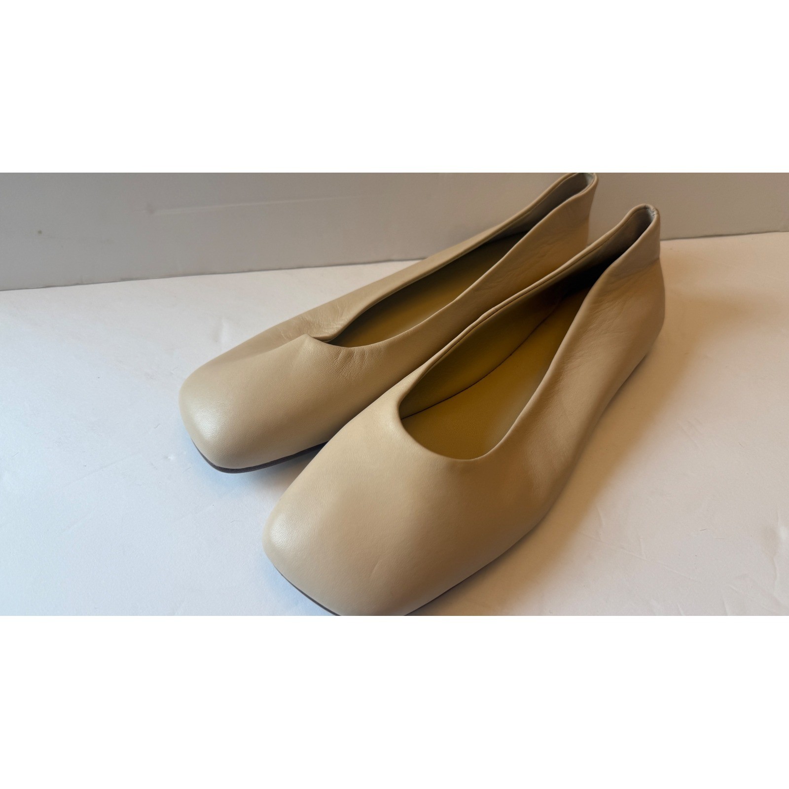 Vince Womens Leah Square Toe Leather Ballet Flats Beige Nude 6 US EUR 36