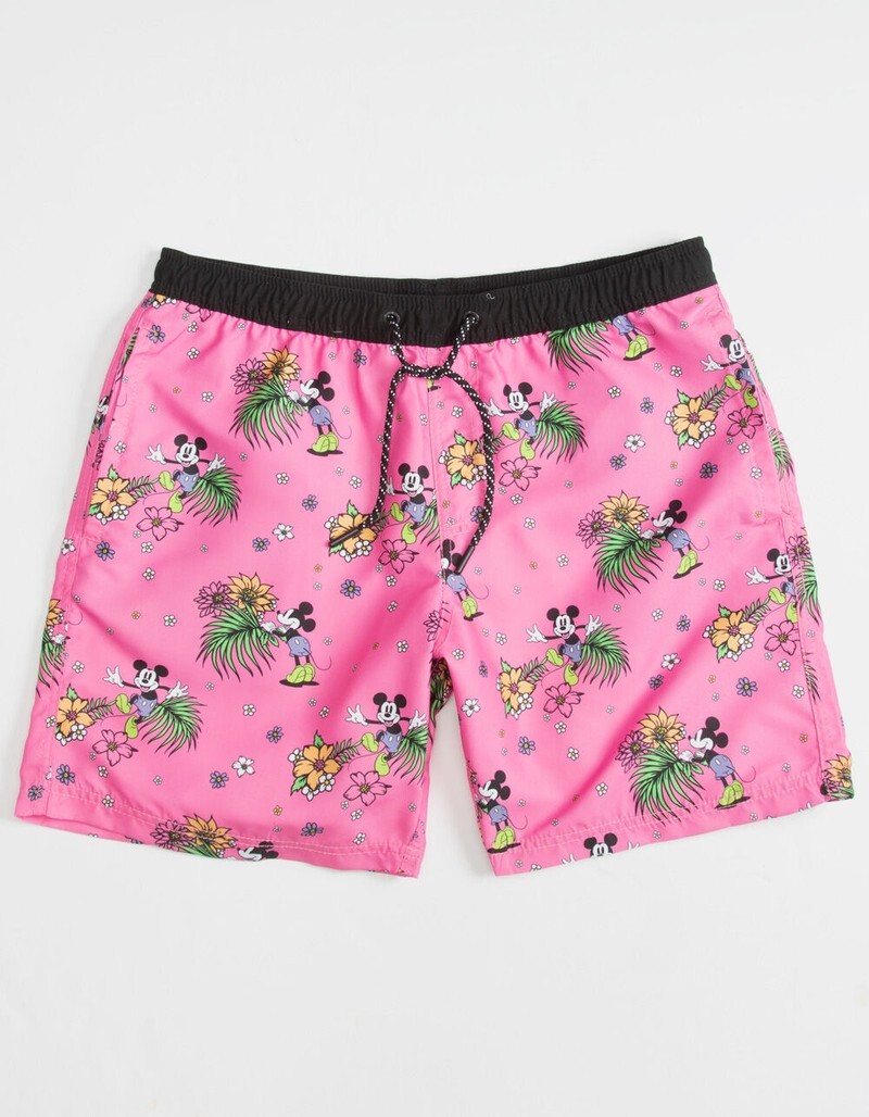 NEFF x Disney Mickey Mouse Mens Hot Tub Volley Pink Swim Shorts NWT S, M, L