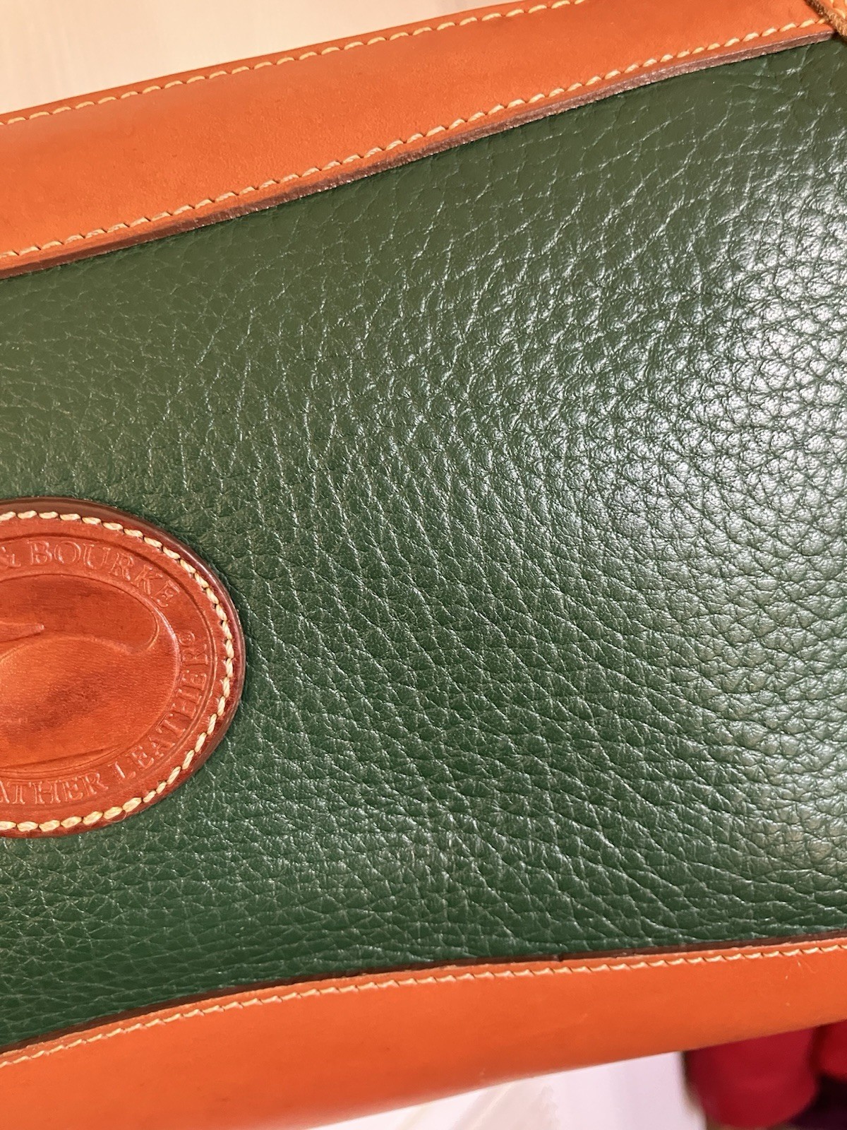 Dooney & Bourke All-Weather Leather Green/Brown Small Crossbody Zip Bag