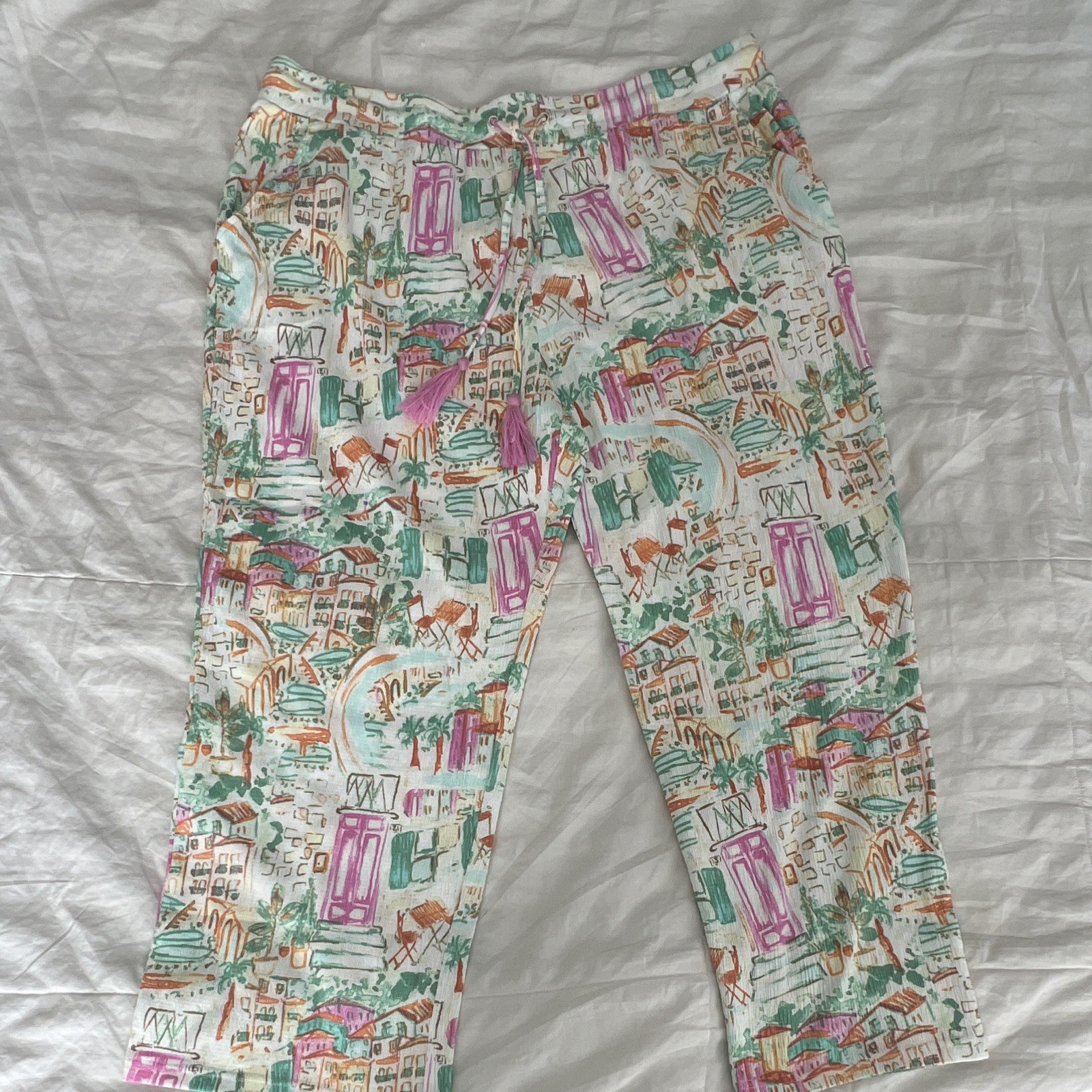 Belle by Kim Gravel Women’s Multicolor Novelty Print Pants Regular XLp