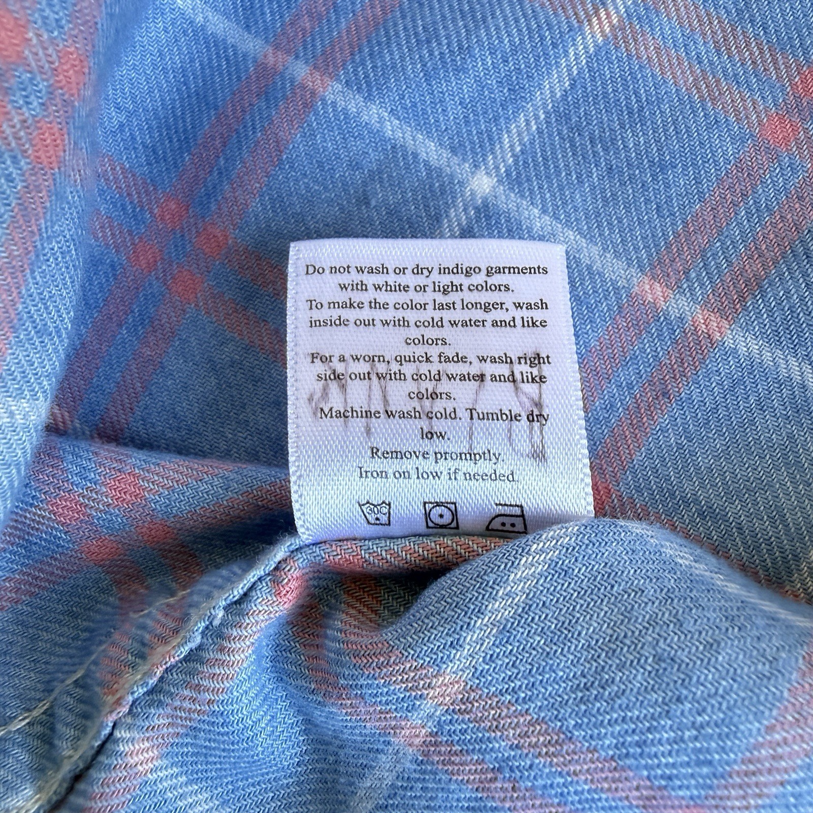 Faherty Brand Plaid Button Down Shirt Blue Pink Men’s Large Cotton