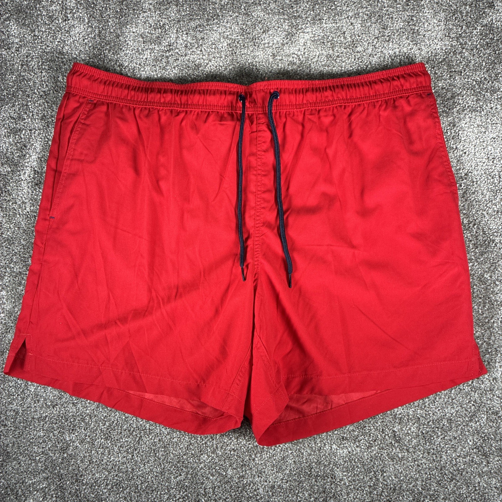 GEORGE ABOVE THE KNEE RED MESH LINED ELASTIC WAIST SWIM SHORTS Size 2XL (44-46)