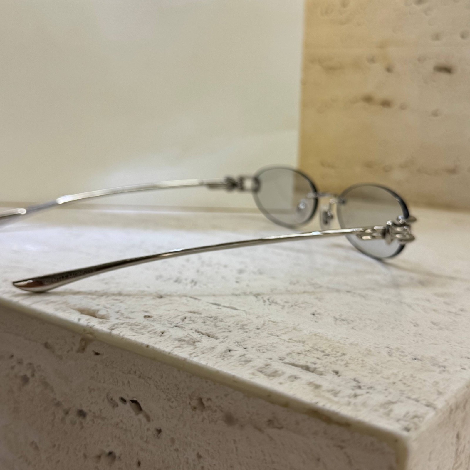 Gentle Monster Rimless Oval Eyeglasses Silver Metal Frame Korea Unisex
