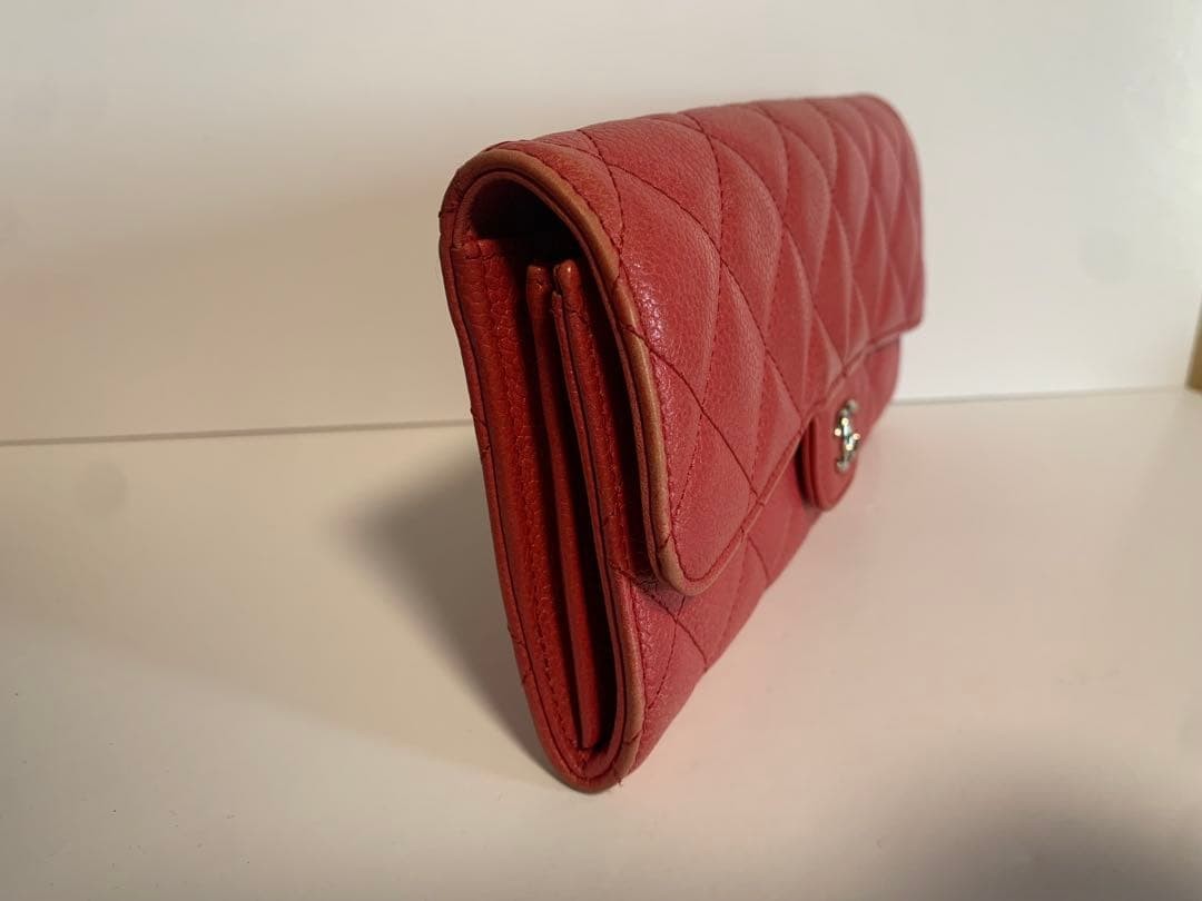 Chanel Pink Matelass Caviar Skin CHANEL Long Wallet