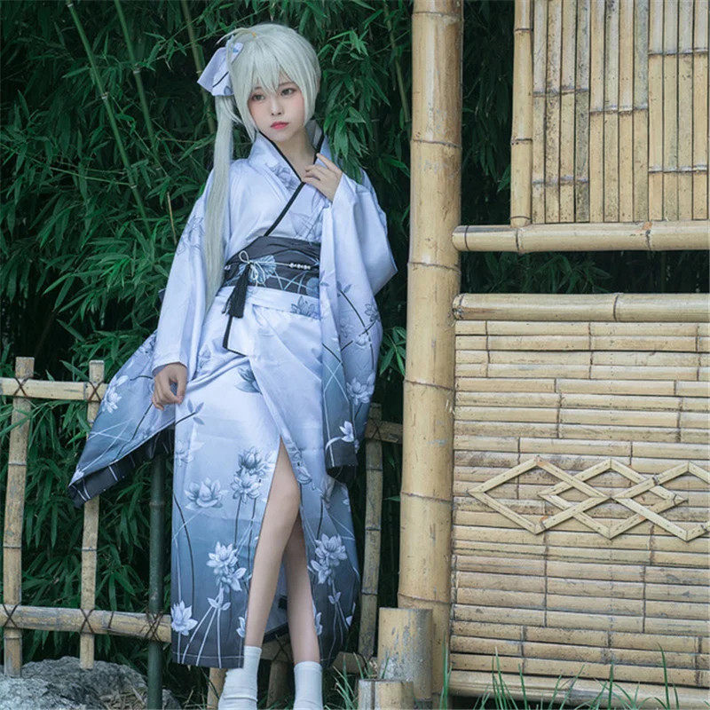 Japanese Yukata Floral Kimono Dress – Anime Role-Playing Costume