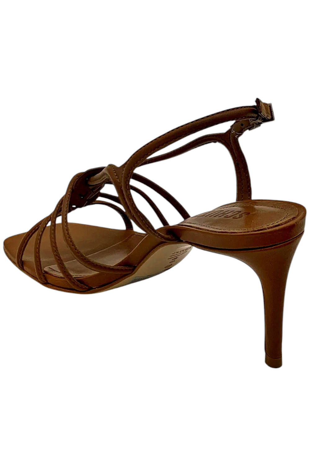 Schutz Leather Adjustable Caged Sandals Octavia Mid New Wood
