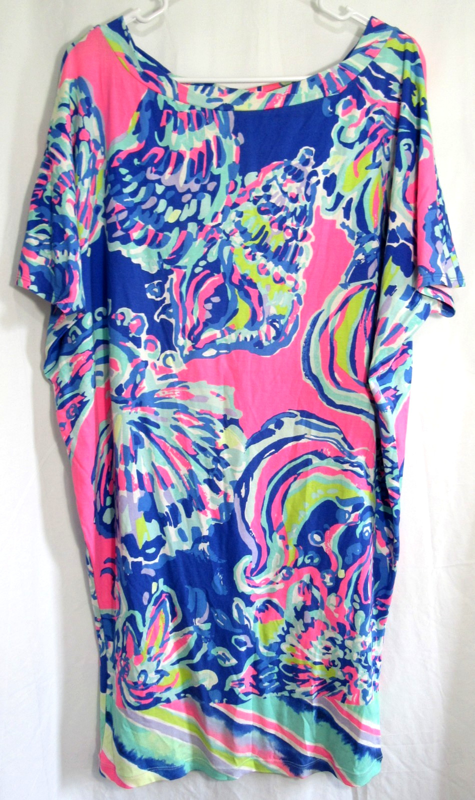 Lilly Pulitzer Blue Shell Coastal Retreat Lowe Dolman Sleeve Dress Size S EUC