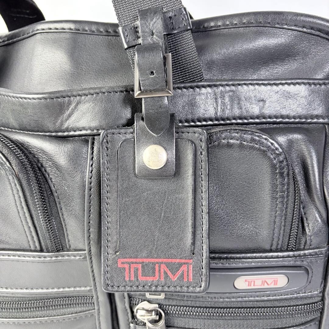 TUMI Black Leather Briefcase T-Pass A4 PC Pocket Business Bag 963516D4