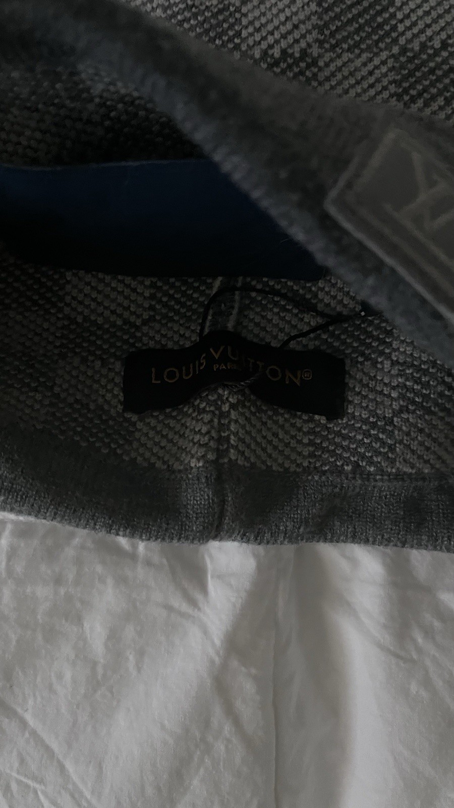 Louis Vuitton Gray Check Beanie Hat Reversible One Size Men’s