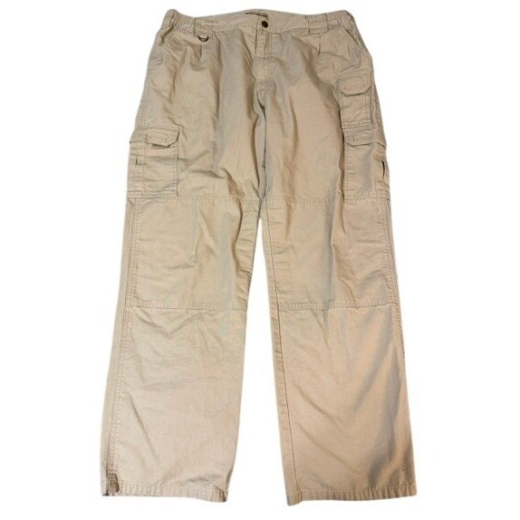 5.11 Tactical Cargo Pants Mens Size 42×34 Cargo EMS Khaki Tan Cotton Canvas EUC