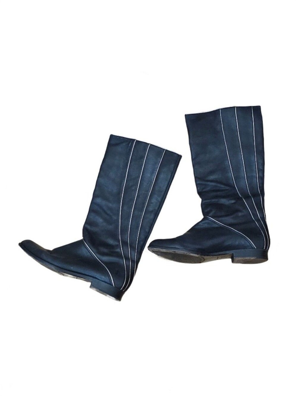 Frye Cindy Piping Boot Black Size 6M Leather Tall Equestrian