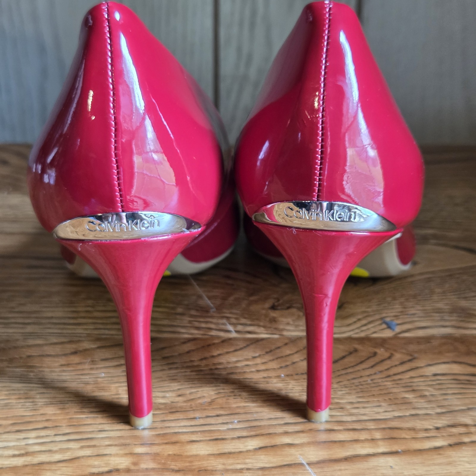 Calvin Klein Women’s Crimson Red Susan Patent Smooth High Heels – 9 us