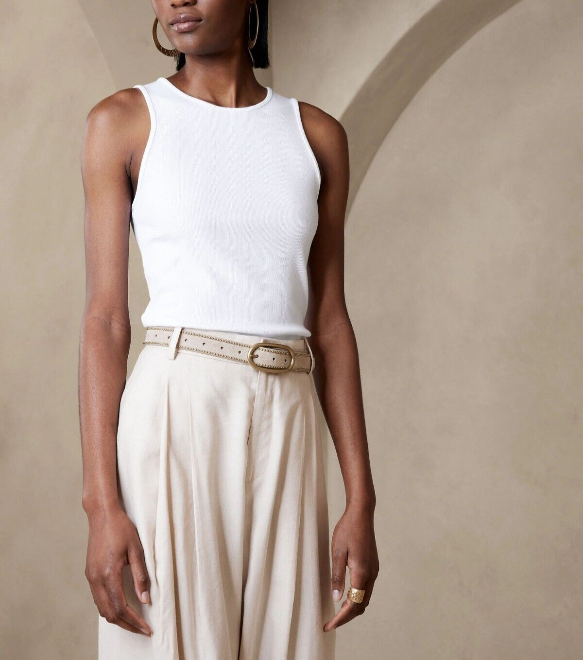BANANA REPUBLIC Ribbed Cutaway Tank #744450