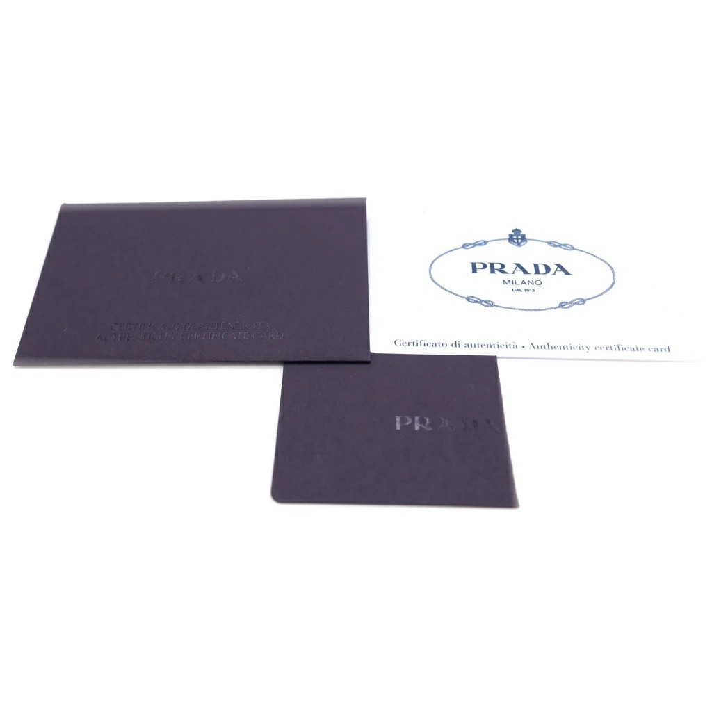 PRADA Tessuto Nero Logo Plate Nylon Clutch Bag Pouch Black 2Ng015 New Condition