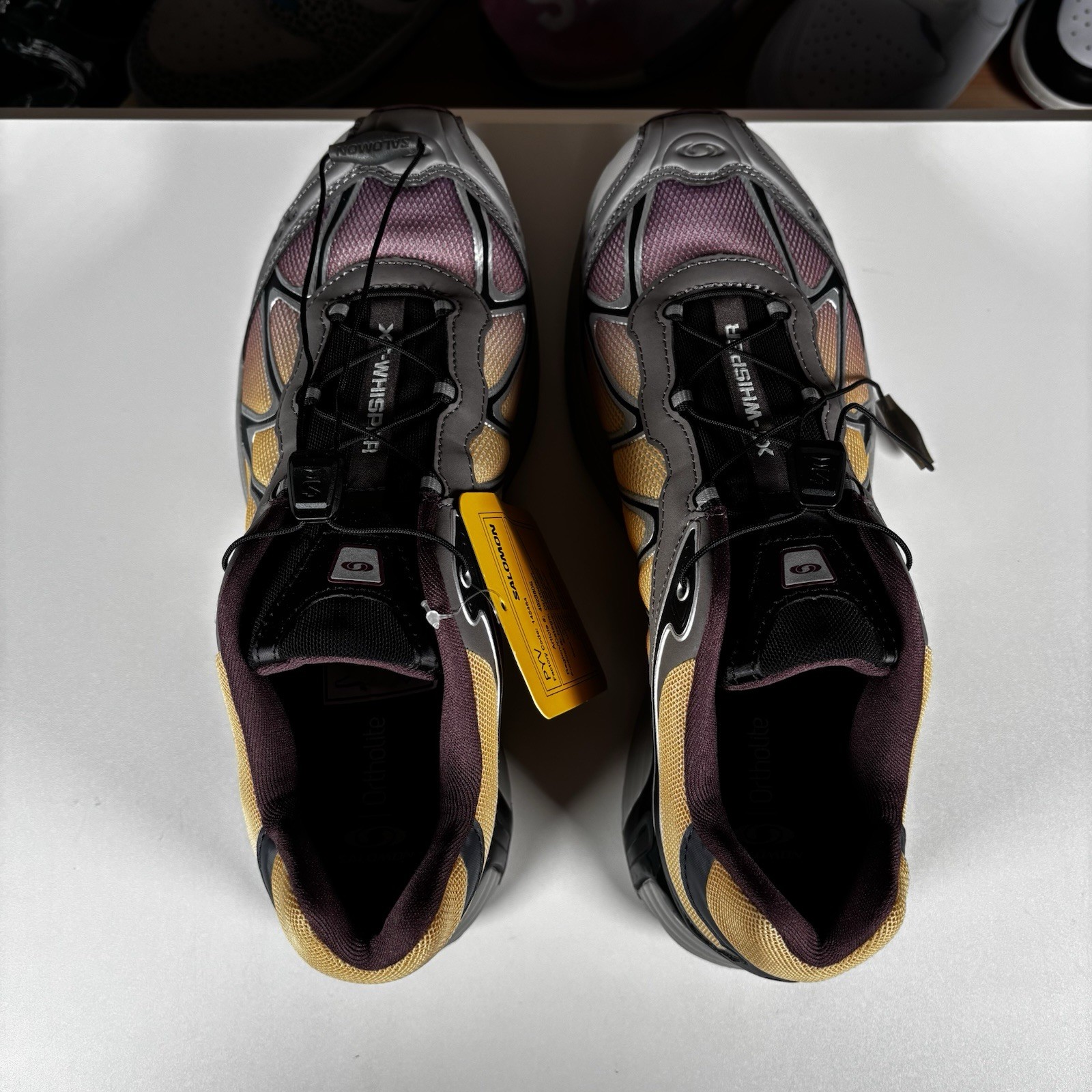 Sz 9 Salomon XT-Whisper Dark Gull Gray Sahara Sun Huckleberry *SAMPLE*