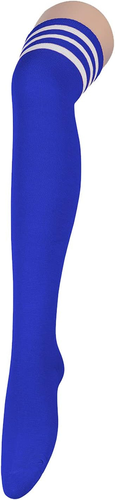 Womens Stripes Thigh High Socks Thigh Highs Casual Knee High Stockings