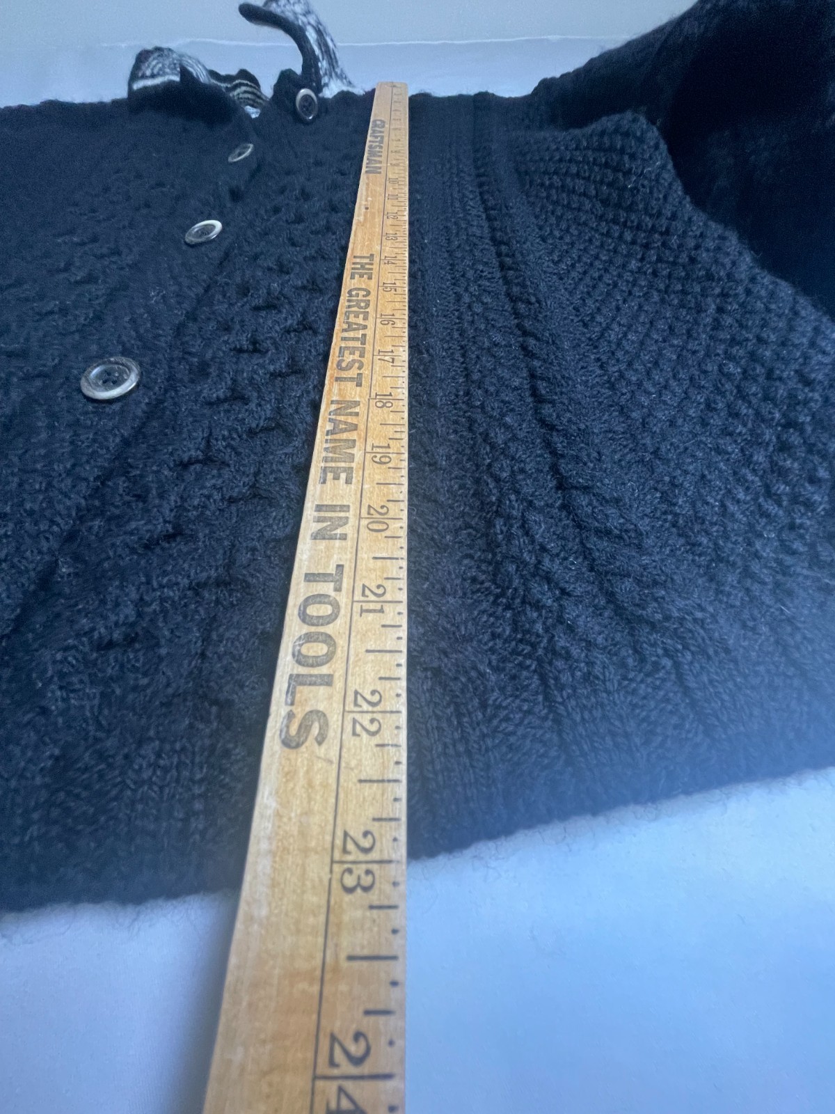 Aran Crafts Ireland Black Merino Wool Cable Knit Cardigan Sweater Women’s M