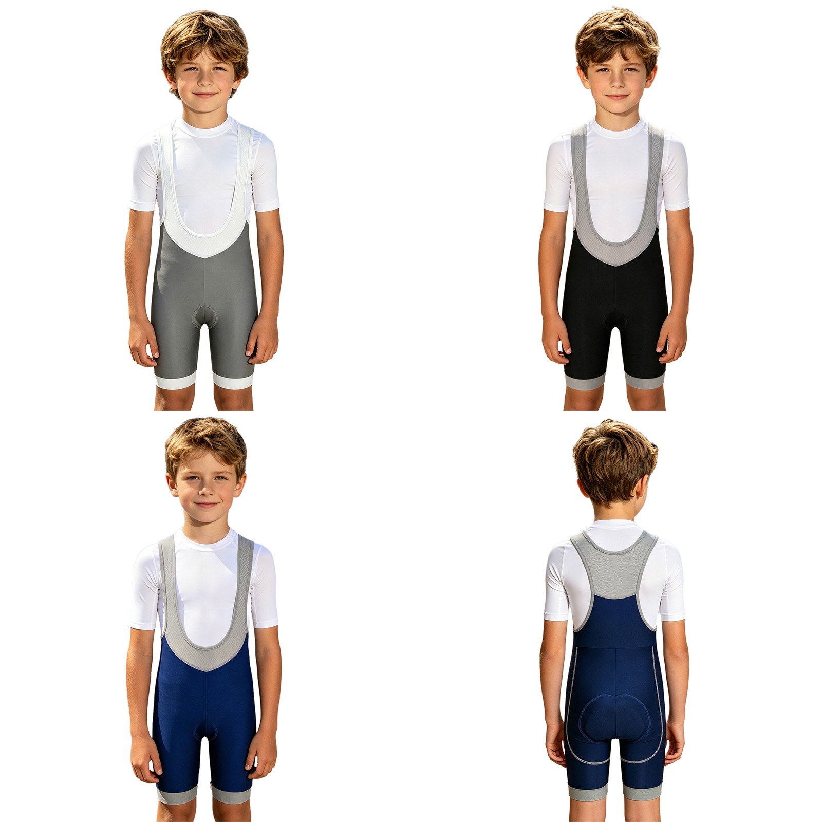 Kids Boys Girls Leotard Thigh Bodysuit Mesh Jumpsuit Fitness Shorts Deep U Neck