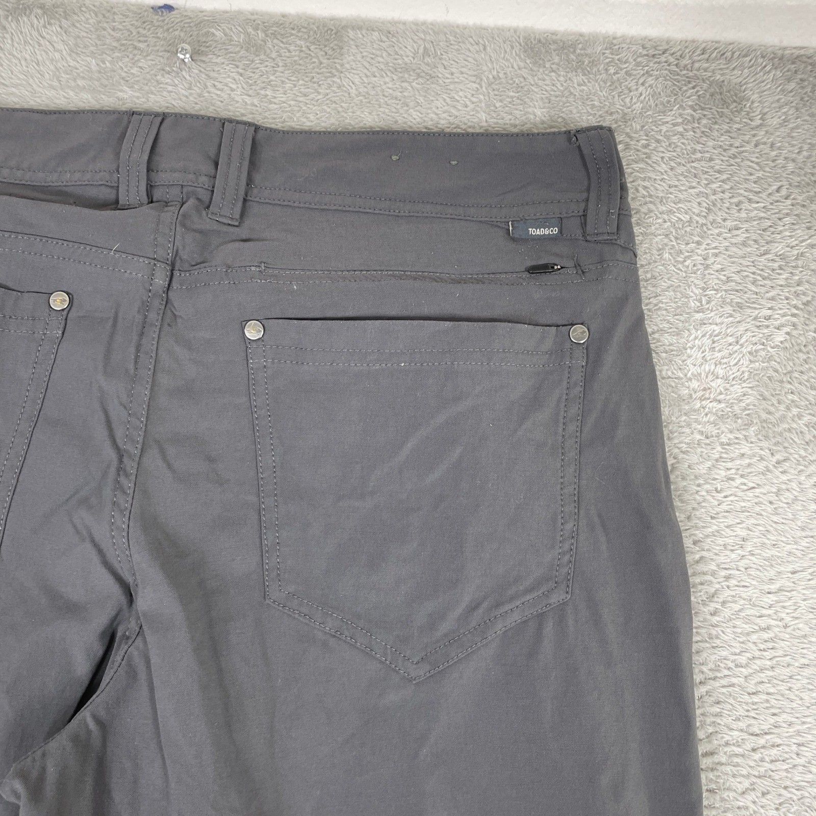 Toad&Co Rover 5 Pocket Lean Pant Mens 33×30 Grey Stretch Hiking Travel Gorpcore