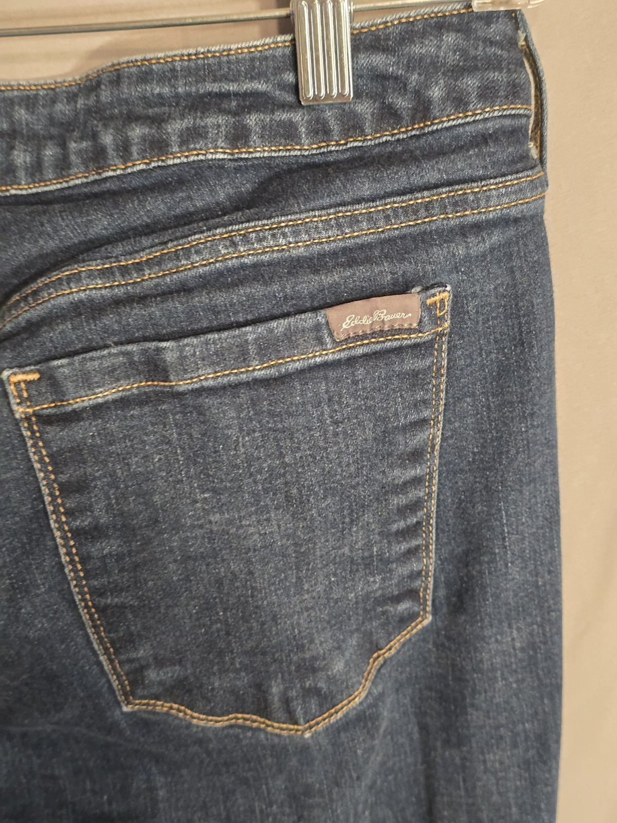 Eddie Bauer Slightly Curvy Jeans Womens 12 Blue Straight Stretch Denim