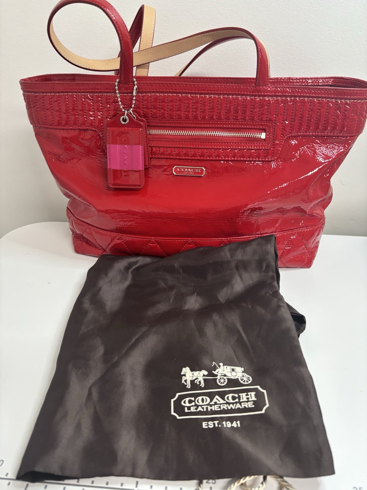 Coach Poppy Cherry Tote