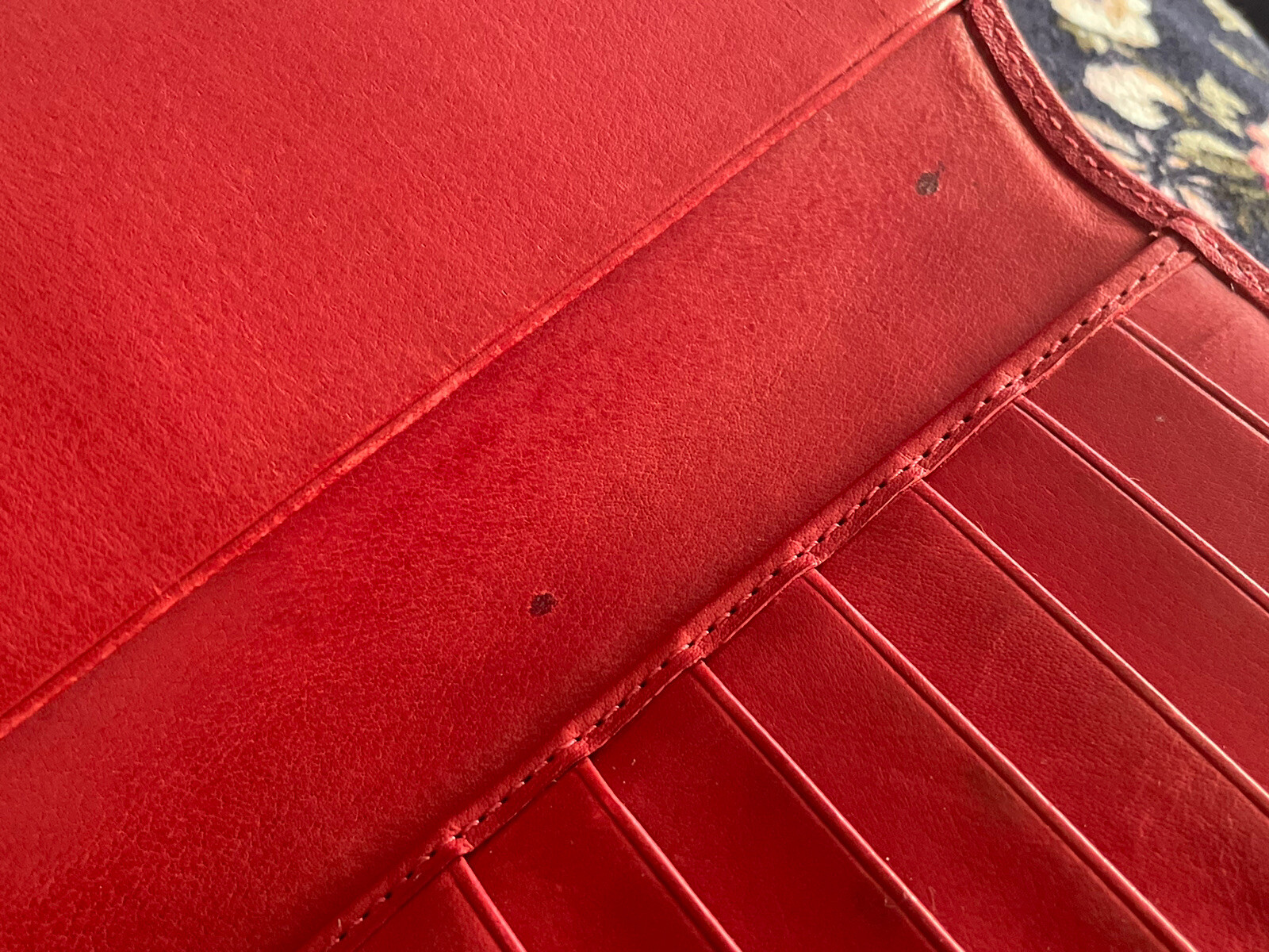 COACH Hampton Red Leather Trifold Envelope Wallet 7.75″x 4″