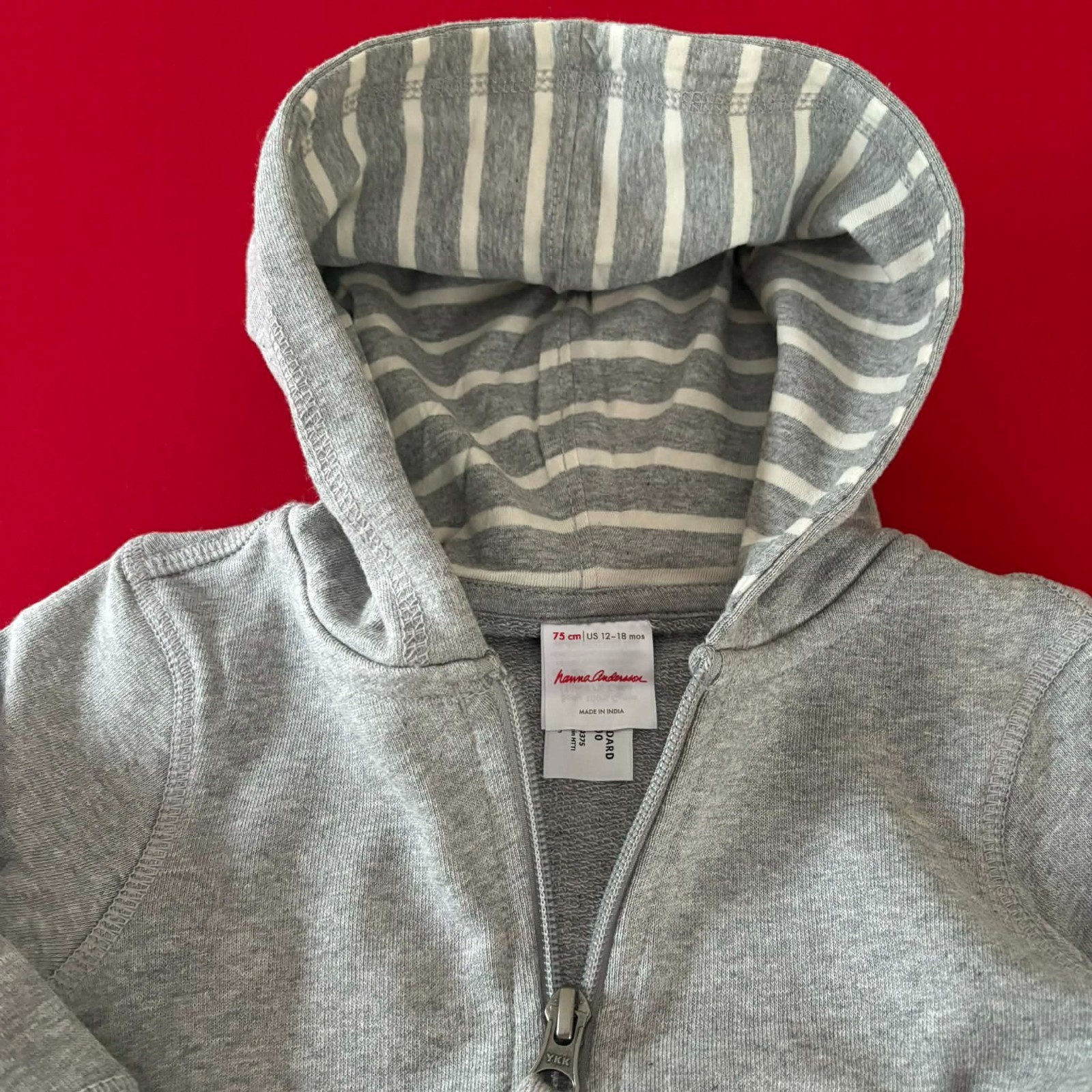 Hanna Andersson Cute Cotton French Terry Hoodie Jacket. Size 12-18 Months, 75 cm