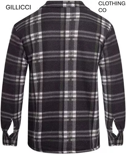 FUR FLEECE LINED WARM LUMBERJACK CHECK SHIRT JACKET WITH/WITHOUT HOOD GILLICCI