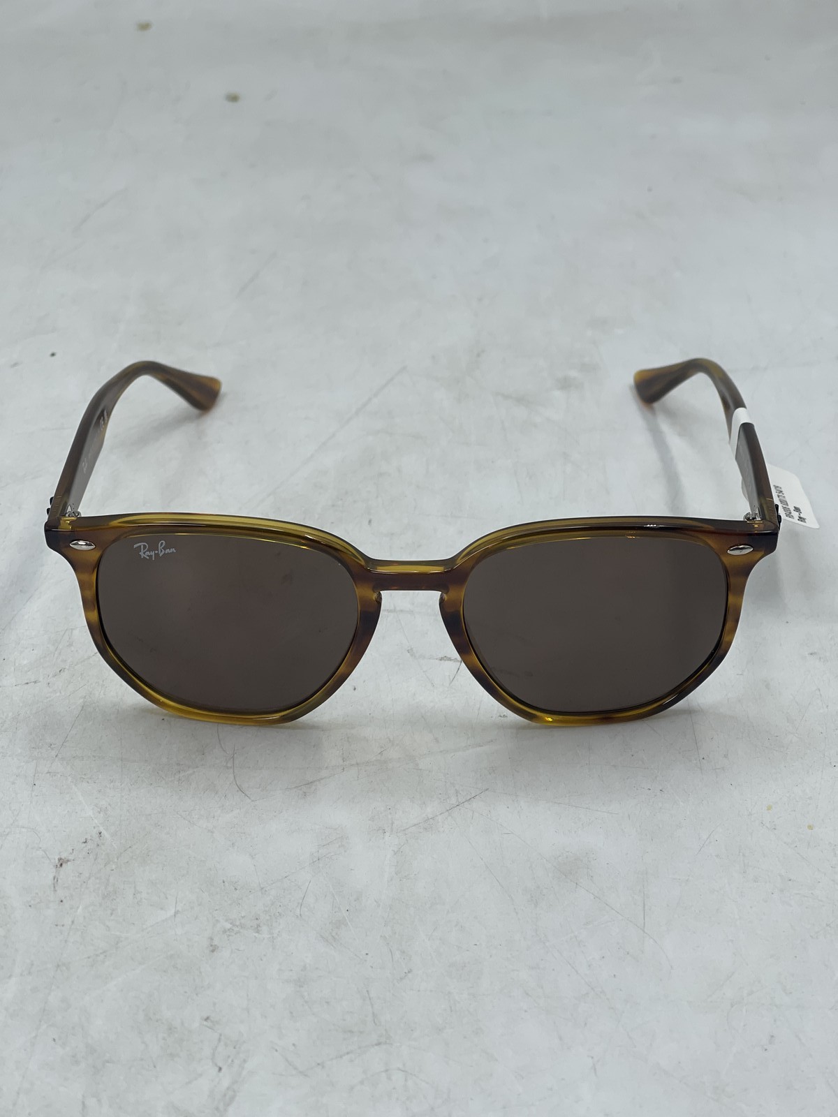 Ray Ban Unisex Irregular Sunglasses Striped Light Havana Dark Brown