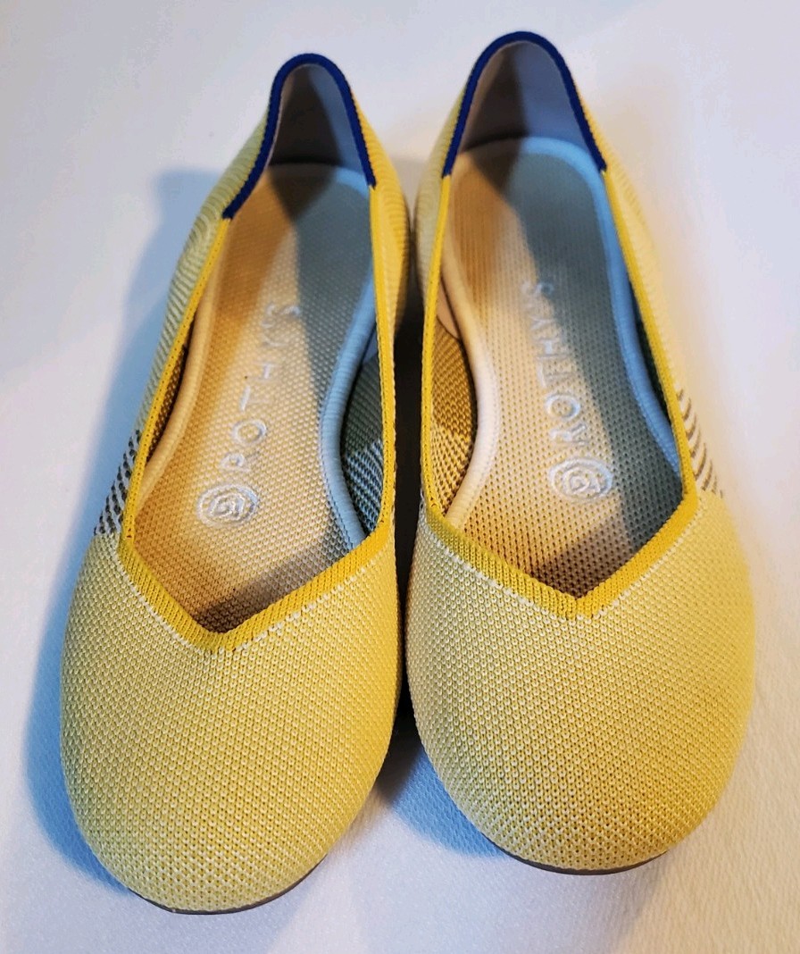 Rothys The Flat Marigold Yellow Slip-On, Round Toe, Ballet, Womens US Size 6