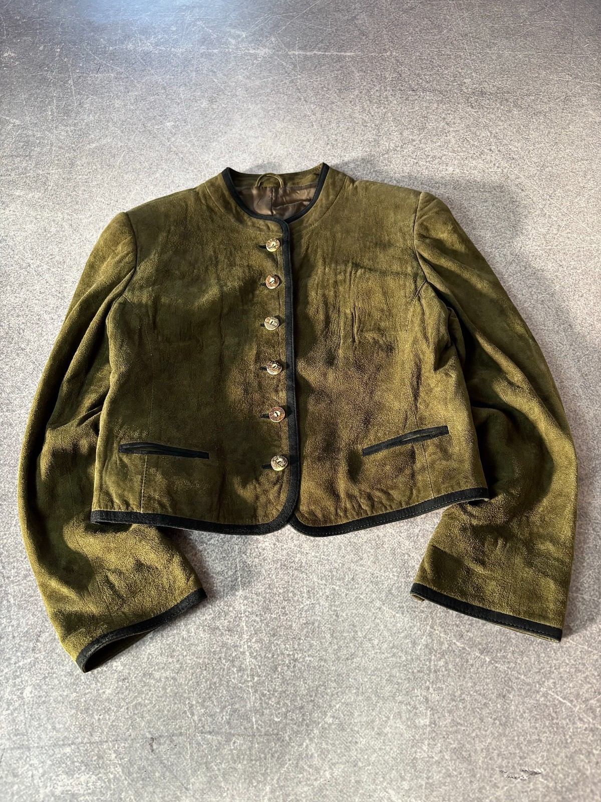 VTG Cropped Napoleon Military Suede Jacket Miyake Stlye! PPFM Mad Punk Vibe