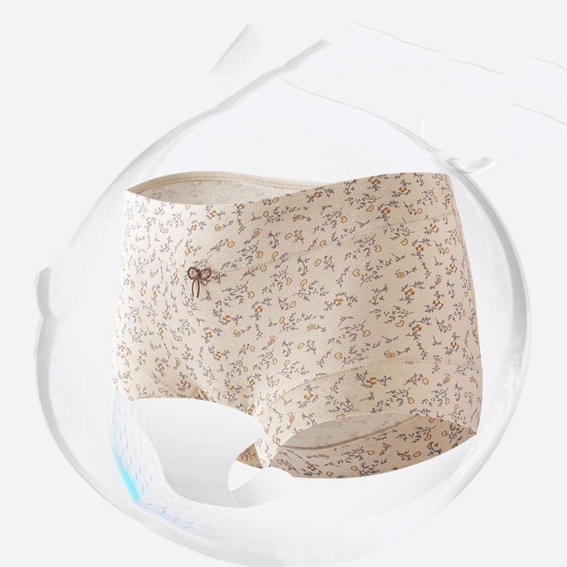 4X Women Cotton Boy Shorts Floral Print Light Tummy Control Full Coverage L-2XL