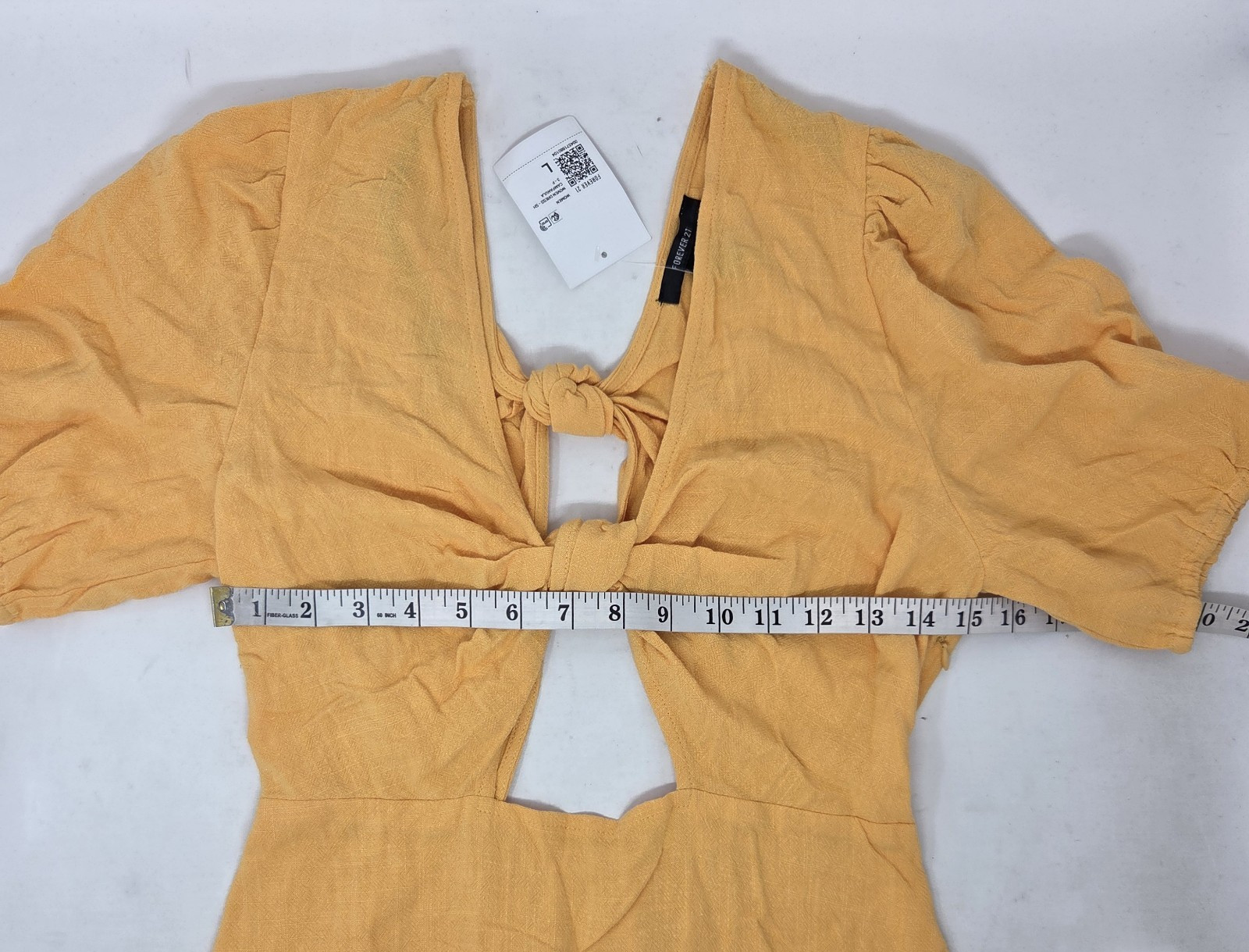 NEW FOREVER 21 Mini Sundress Womens Large Yellow Cut Out Front and Back NWT