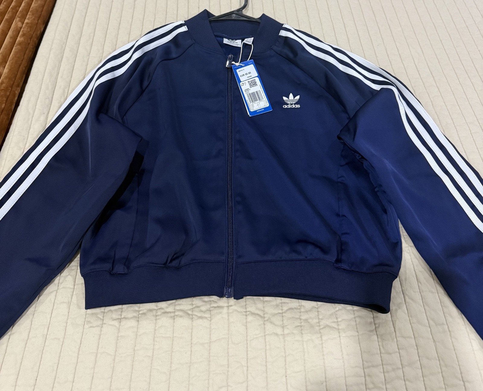 Adidas Women Satin Jacket Night Indigo Size L – JD0866