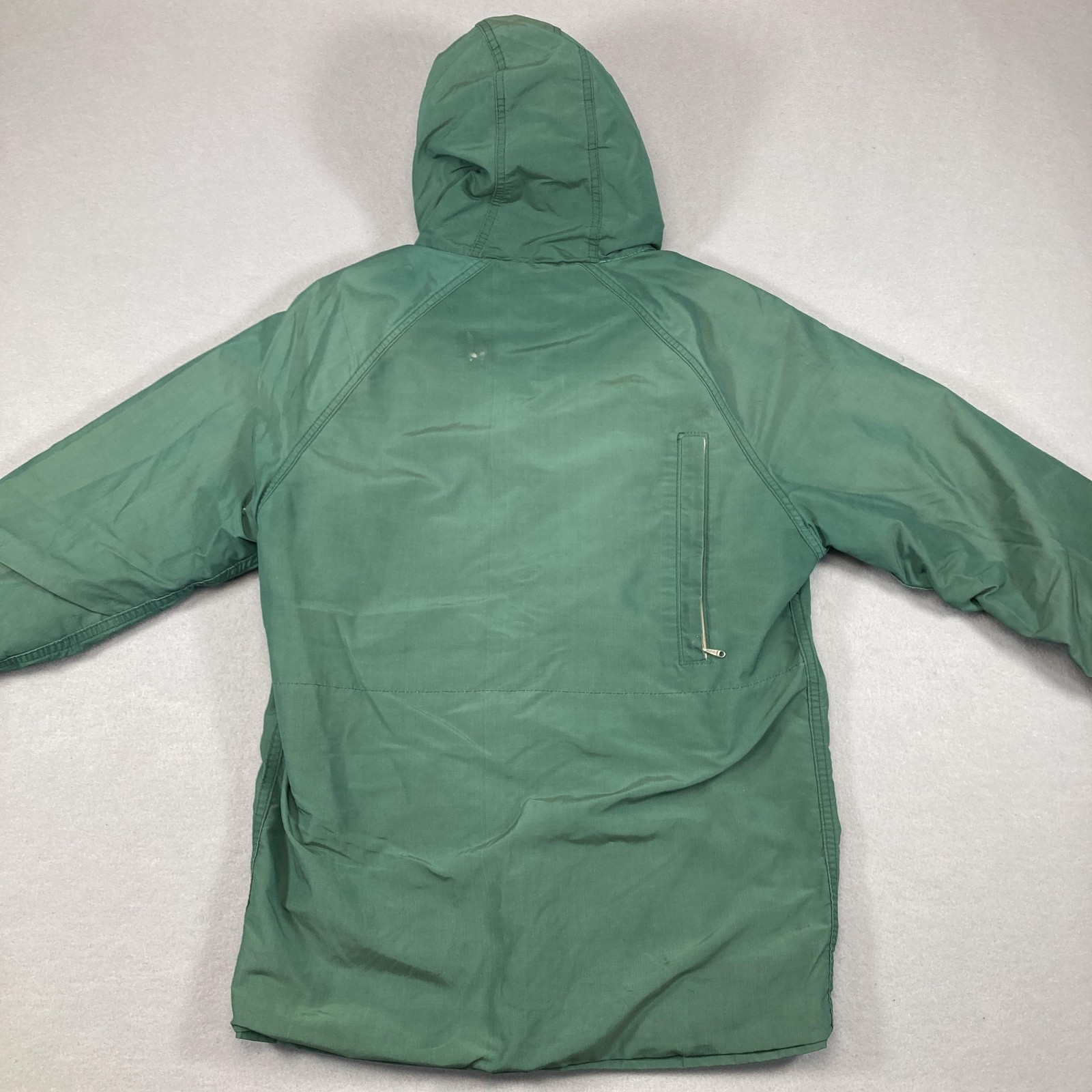 Vintage Woolrich Jacket Mens Large Green Hooded Hunting Parka Coat Plaid Lined