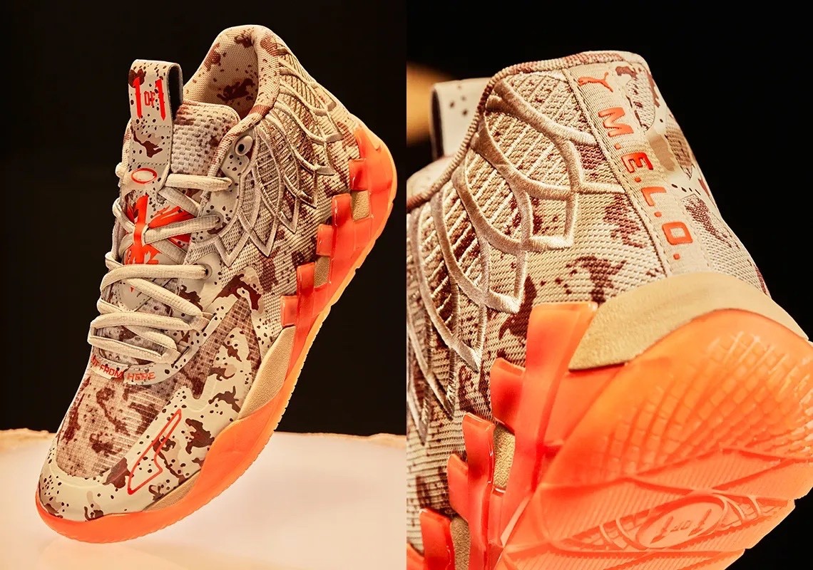 Puma Lamelo Ball MB.01 Digital Camo “Not From Here” Ultra Orange Brown Size 11.5