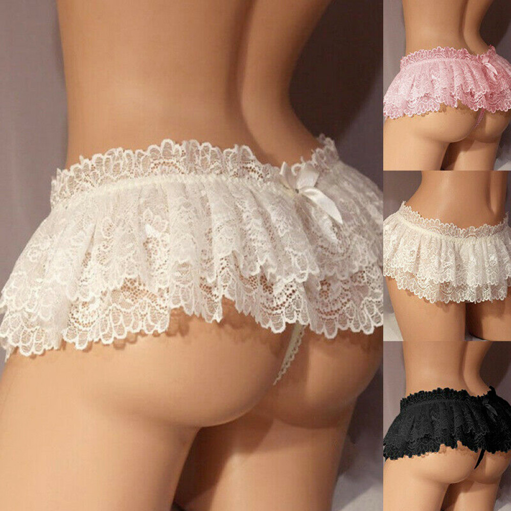 Women Lace Mini Skirt Micro High Waist Short Lingerie Underwear Panties Skirt