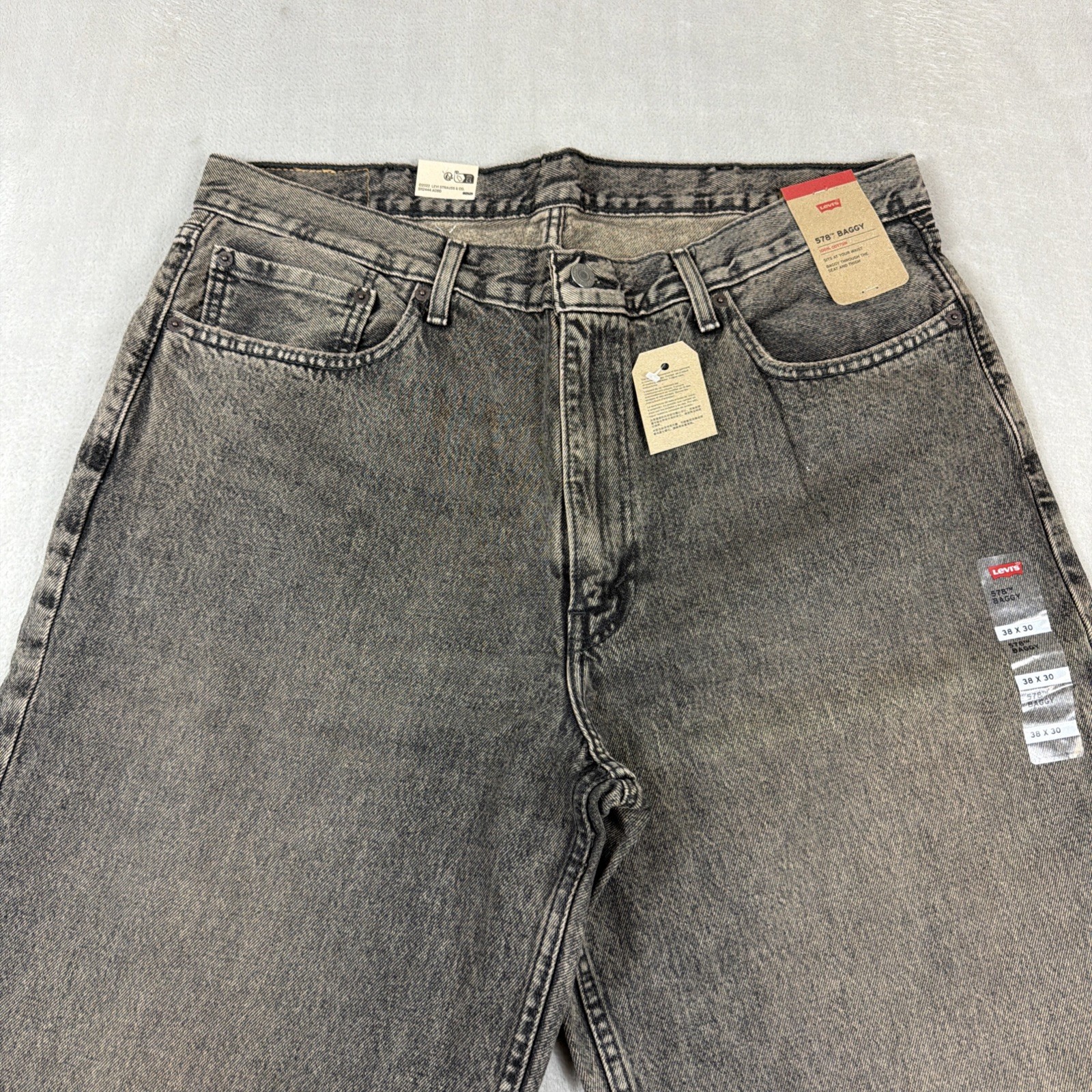 Levi’s 578 Baggy Denim Jeans Men’s Size 38×30 Gray Cotton Y2K