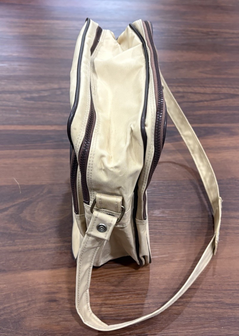 Vintage Beige Adidas 1980’s Shoulder Bag 12″ X 8″ X 12″ Art No 40230 Retro Style