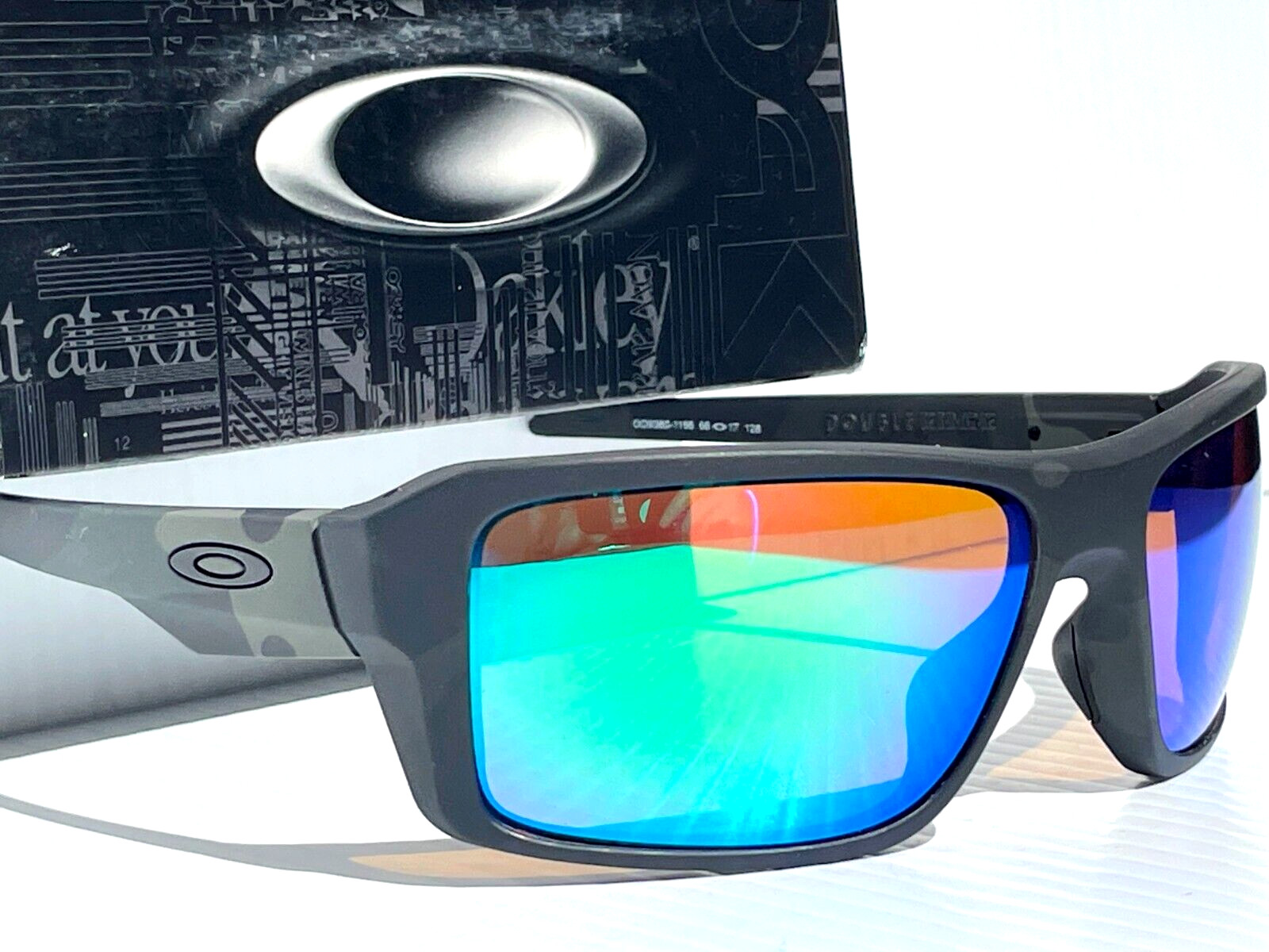 NEW Oakley DOUBLE EDGE Multicam Black POLARIZED Galaxy Jade Lens Sunglass 9380