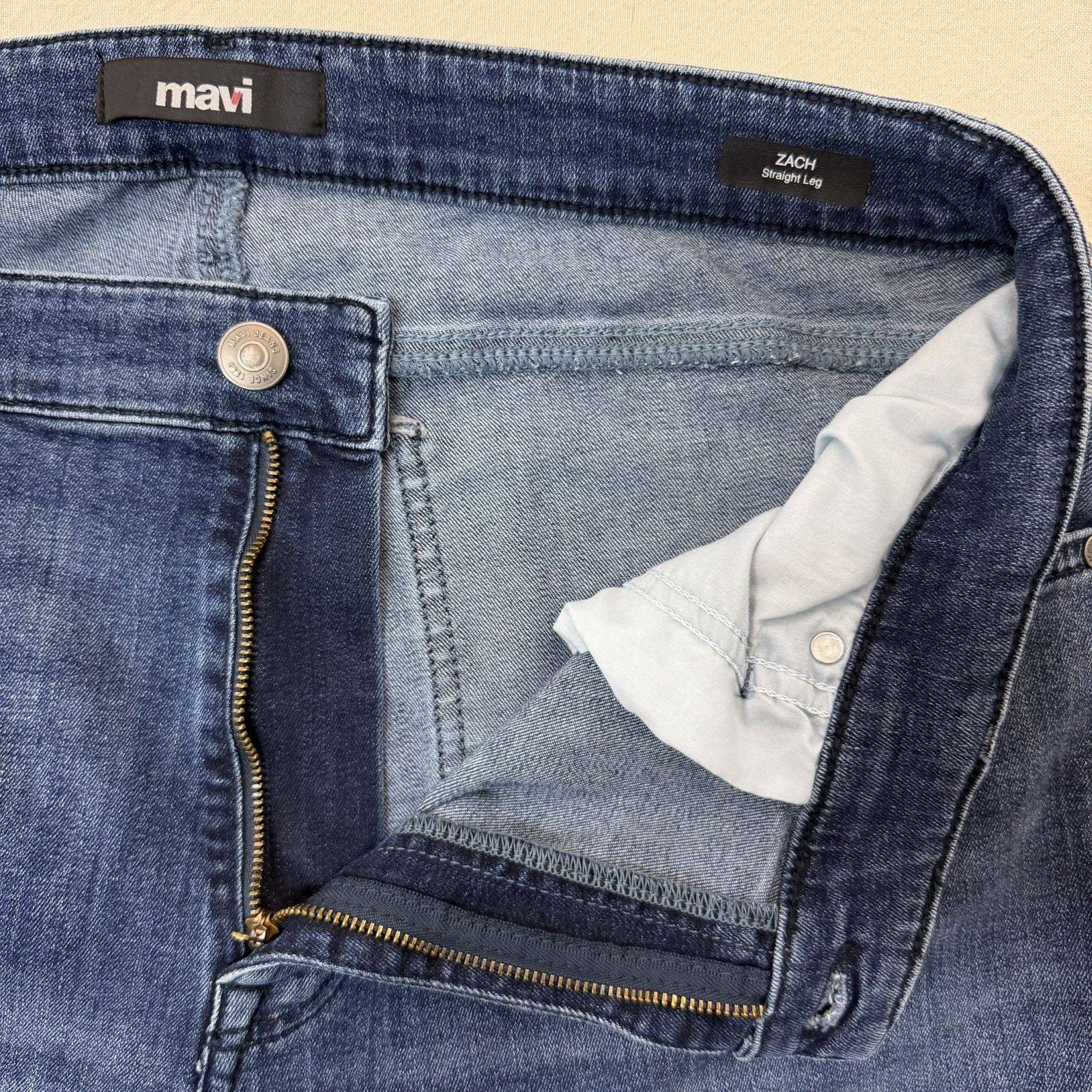 Mavi Zach Jeans Mens 36×30 Blue Straight Leg Stretch Denim Mid Rise Athletic