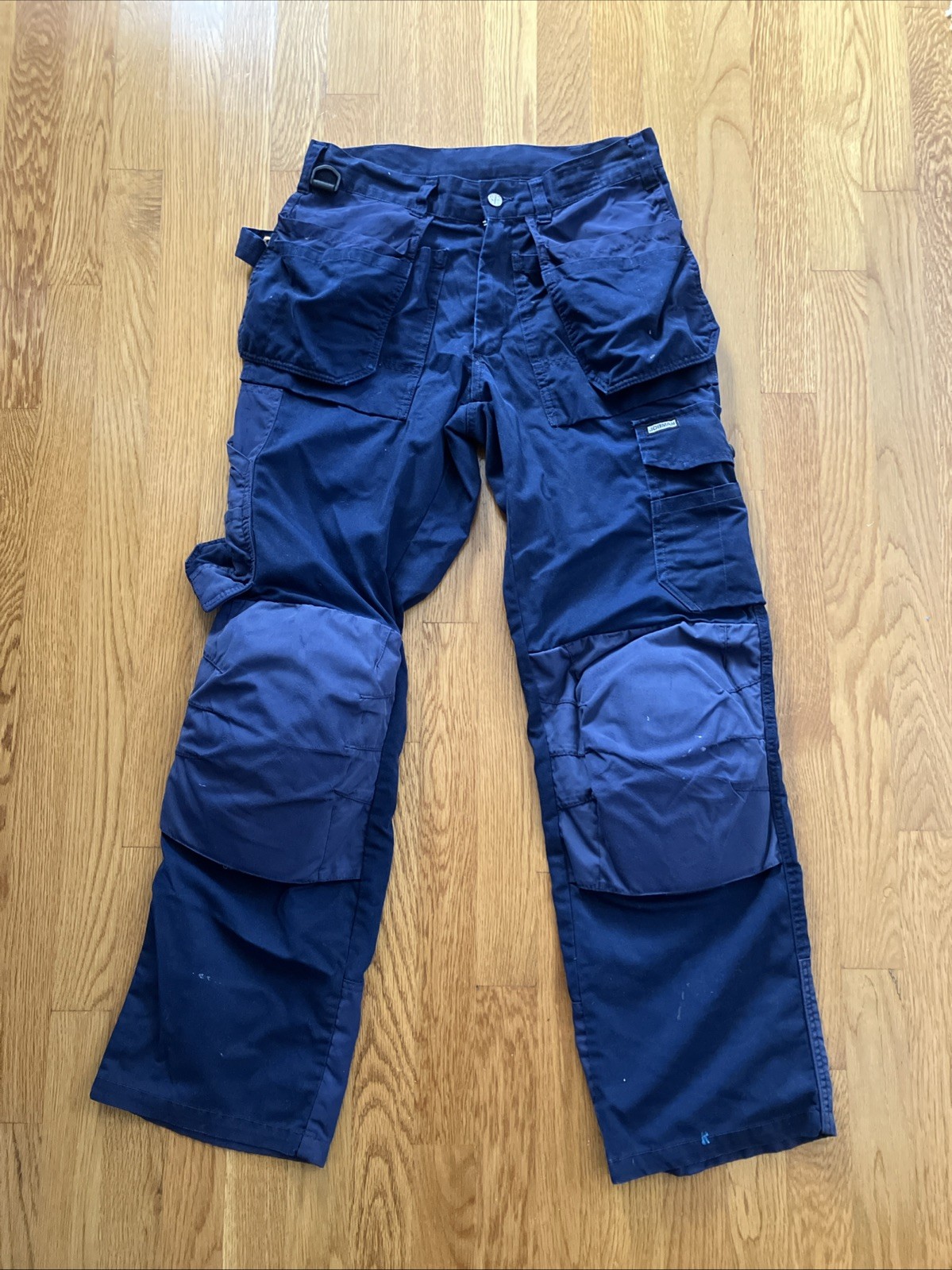 JOBMAN Work Pants C46 Mens 32” Waist Construction Pants Pockets & Knee Pads Navy