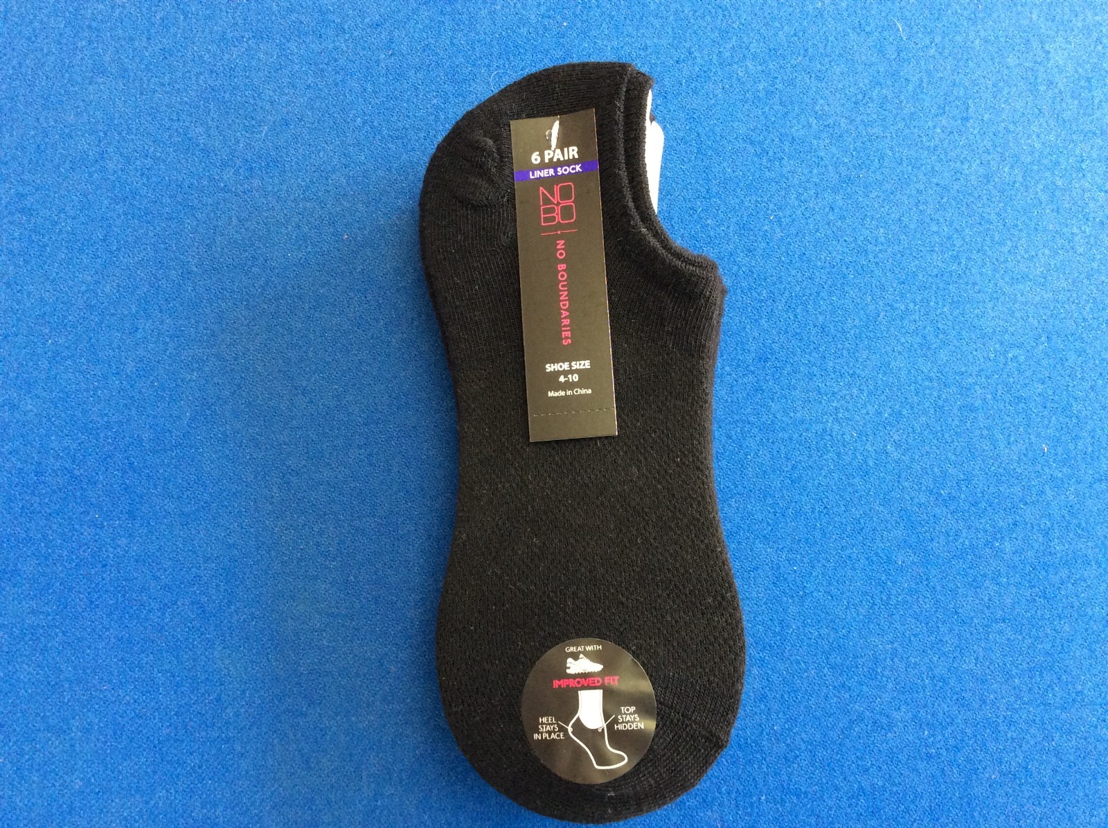 Women’s NOBO liner socks, in various styles and colors, Size 4-10, 6 pair