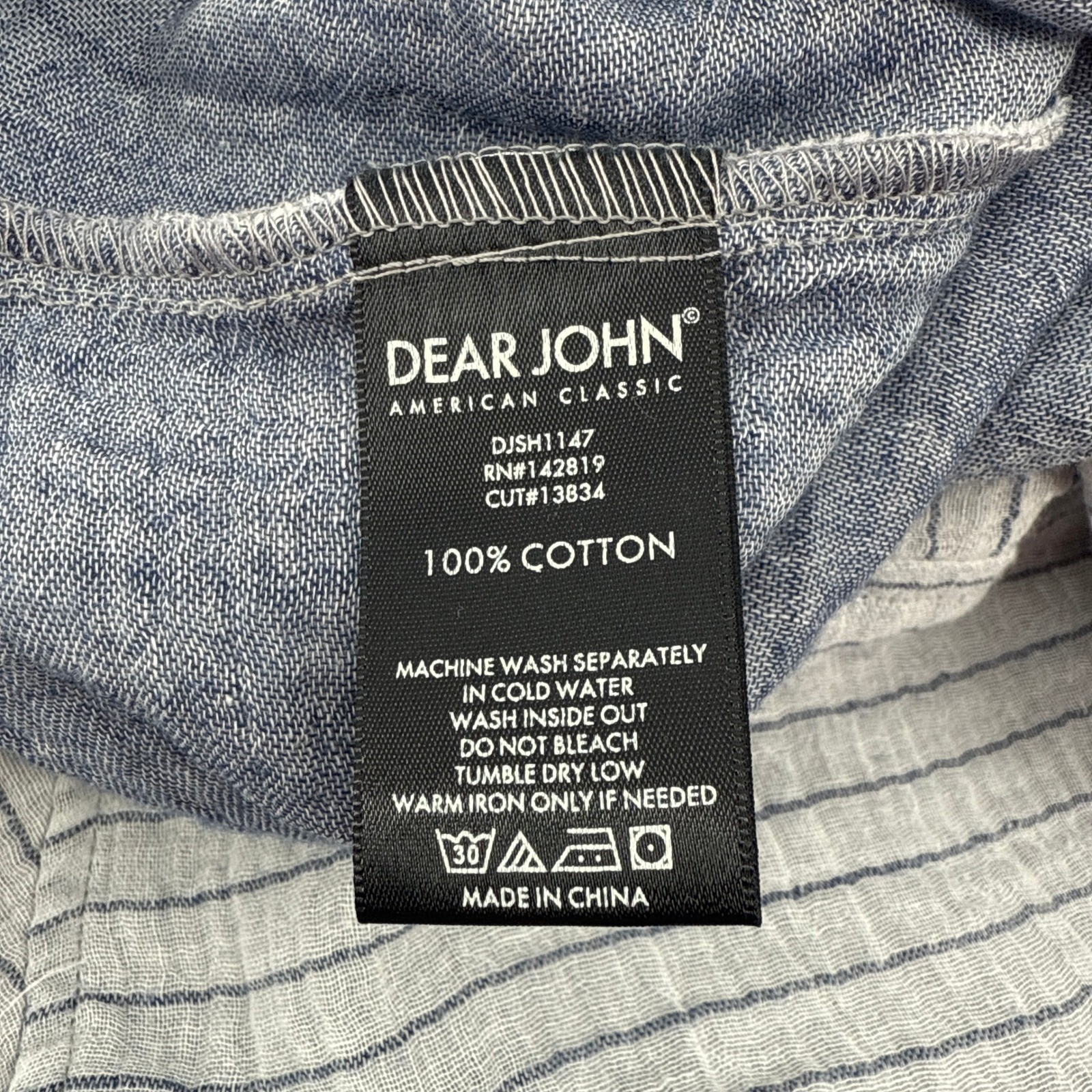 DEAR JOHN Womens Gauzy Striped Button Down Shirt Small Roll Tab Sleeve Raw Hem
