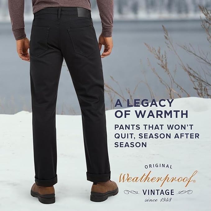 Weatherproof Vintage Mens Stretch Canvas Bonded Fleece Lined, Moon Shadow, 40/30