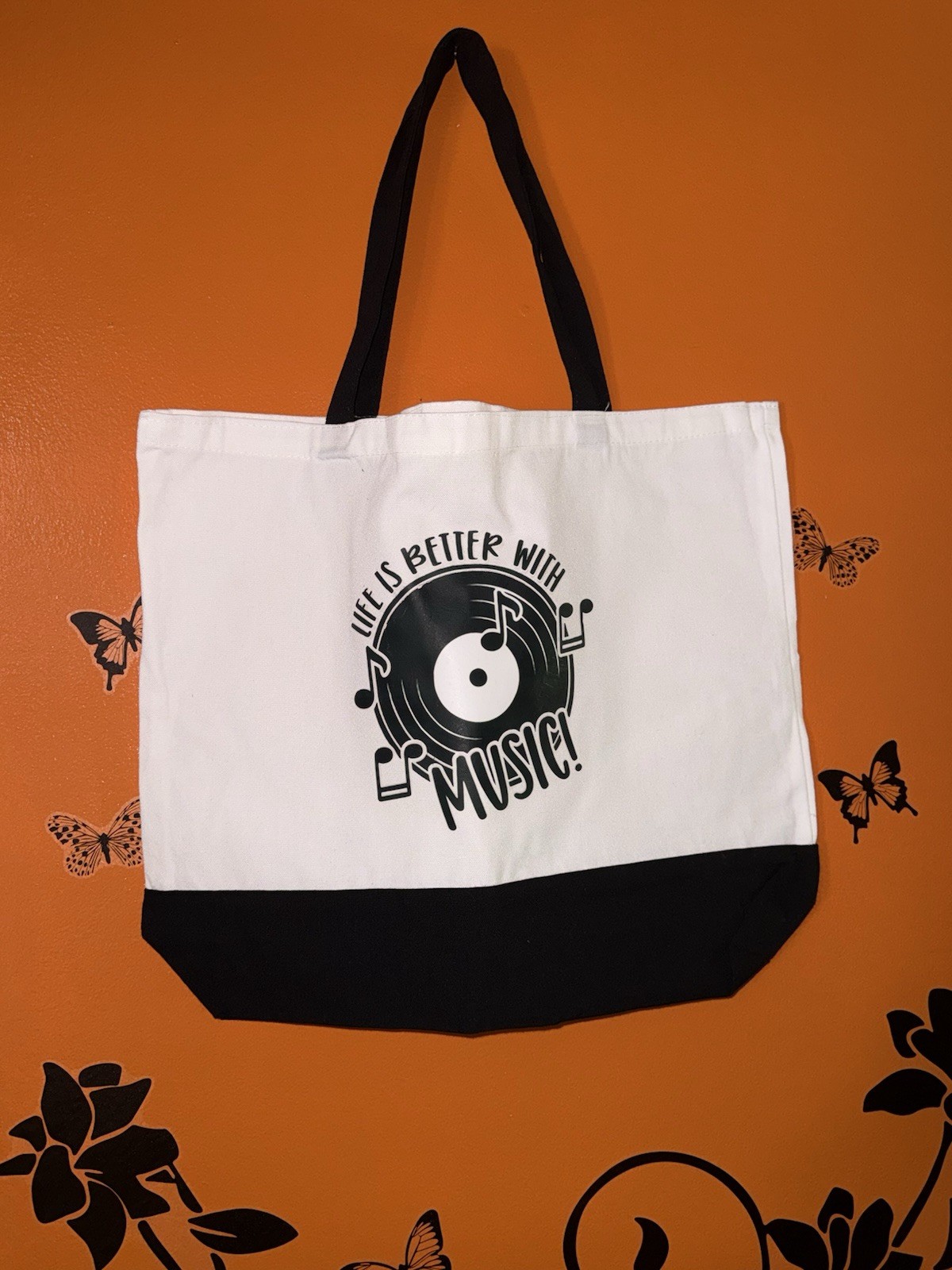 “ Music Record “ X-large Canvas Tote bag For Everyday Use Or Travel!!!