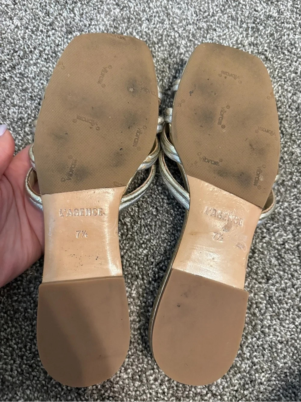 L’AGENCE Metallic Gold Multi-Strap Slide