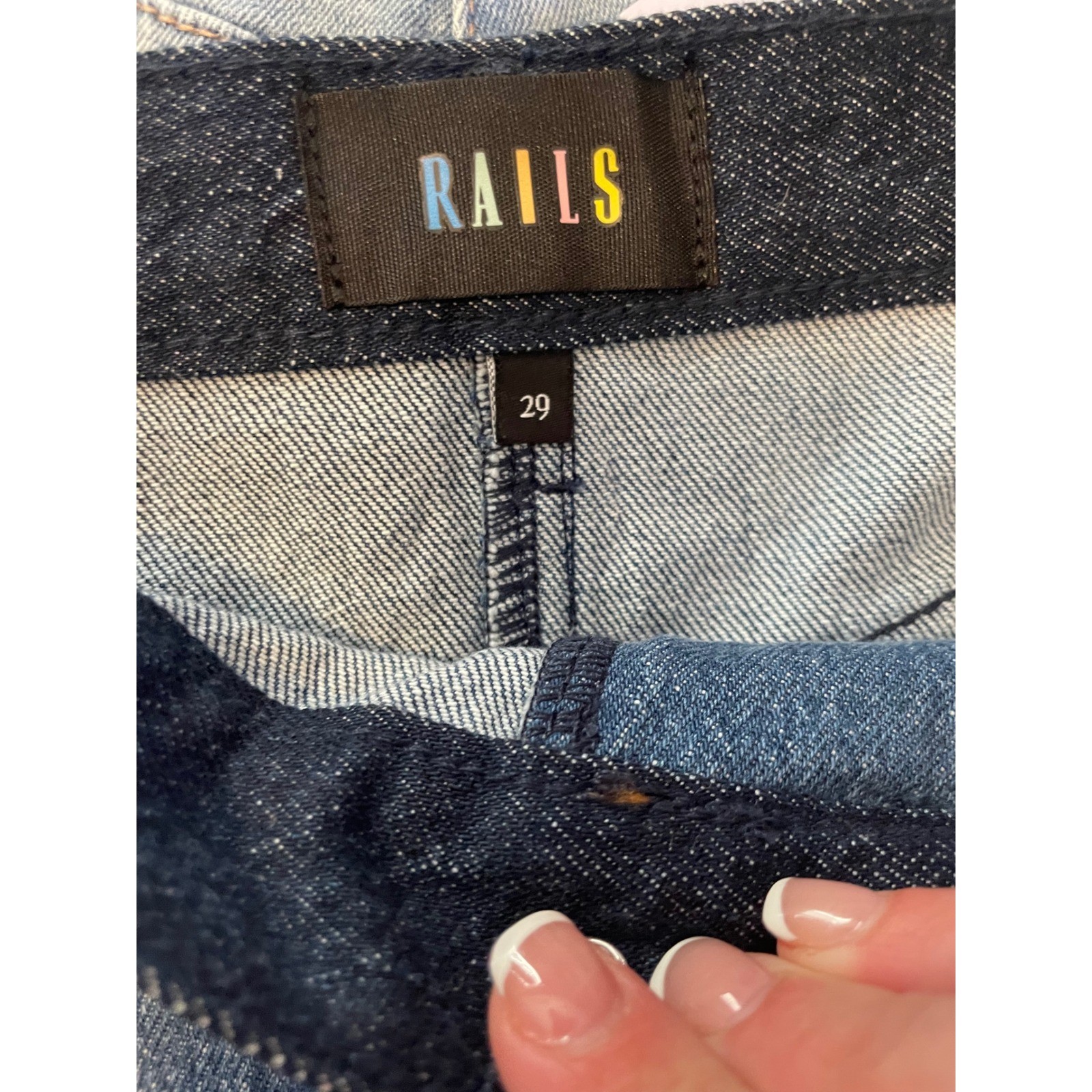 Rails Denim Skirt Two Tone Colorblock Straight Maxi Womens Size 29 NWT