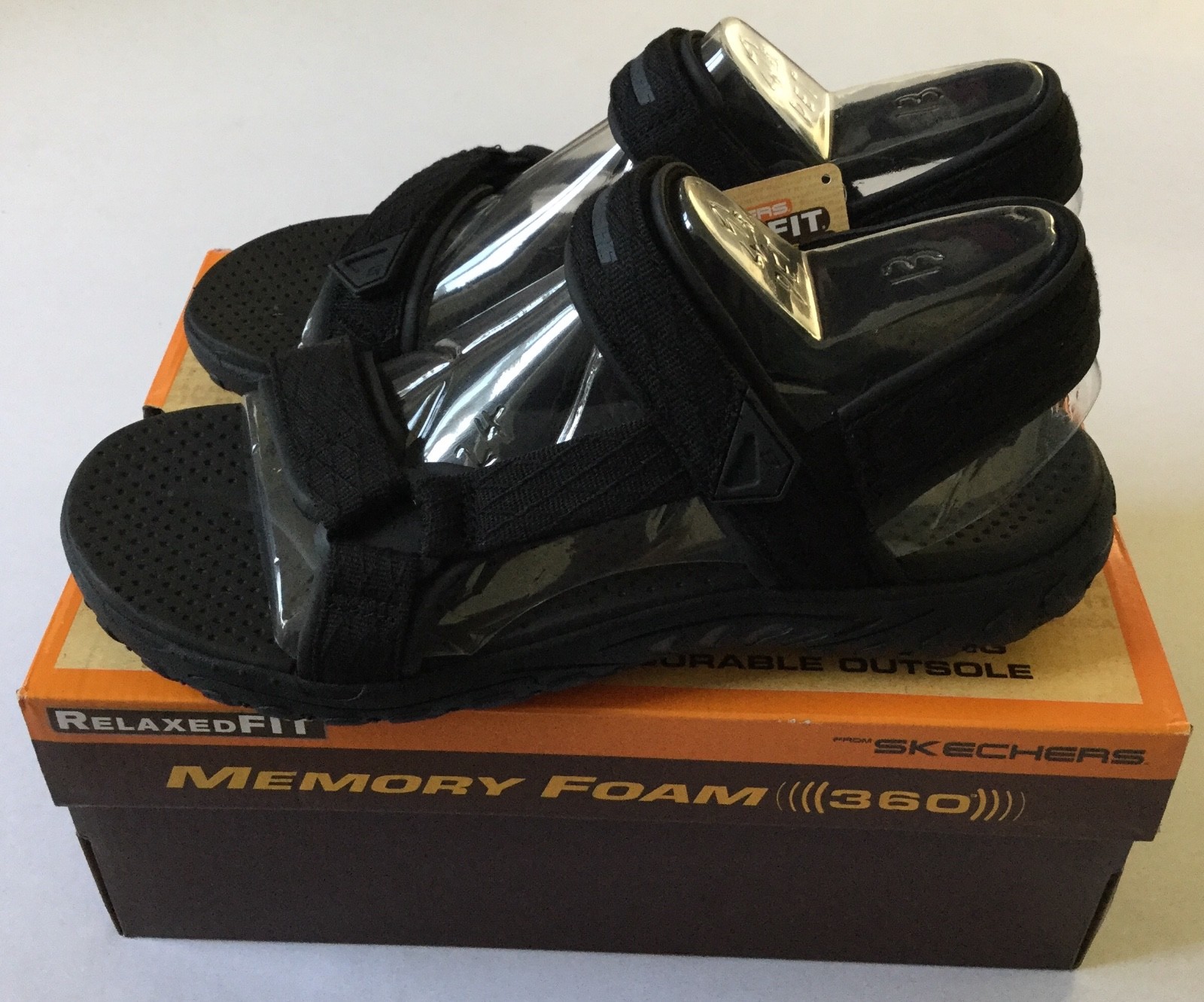 Skechers Men’s Reggae Tulo Sandals 65524 BLK Black Size 12